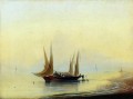 Barcaza en la orilla del mar romántico Ivan Aivazovsky ruso